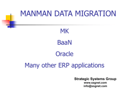 MANMAN Data Migration - Strategic Systems Group