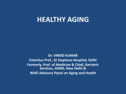 HEALTHY AGING - GerontologyIndia.com
