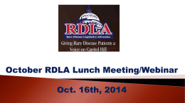September RDLA Lunch Meeting/Webinar Sept. 19th, 2014