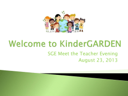 Welcome to Kindergarten - Charlotte