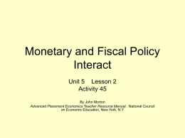 Monetary and Fiscal Policy Interact