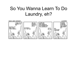 So You Wanna Learn To Do Laundry, eh?