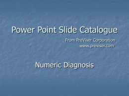 Power Point Slide Catalogue From PreViser Corporation www