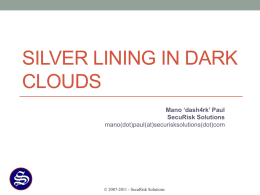 Silver Lining in Dark Clouds