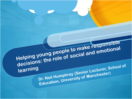 Helping young people to make responsible decisions: the