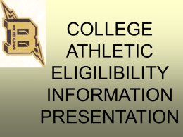 NCAA ELIGILIBILITY CENTER INFORMATION
