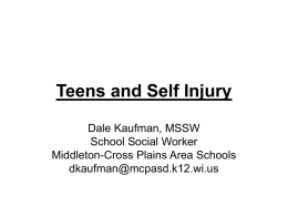 Teens and Self Injury - Wisconsin Family Ties