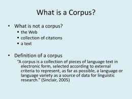 What is a Corpus?