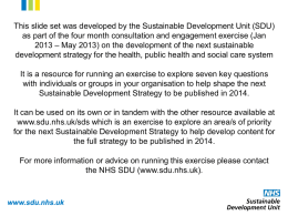7 Consultation Questions - NHS Sustainable Development Unit