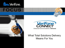 VeriFone CONNECT INTRODUCTION