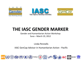 PPT Gender Marker 18 August 2011
