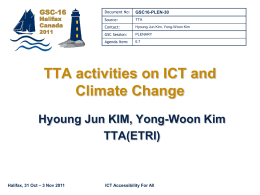TTA activities on ICT and Climate Change - GSC-16