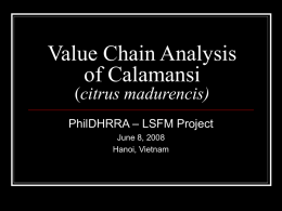 Value Chain Analysis of Calamansi (citrus madurencis)