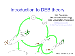 Theoretical Ecology course 2003 DEB theory