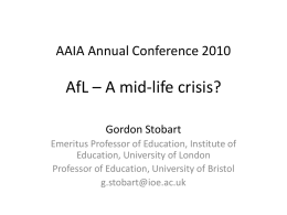 AAIA Annual Conference 2010AfL – A mid
