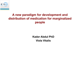 Development and distribution of medication for