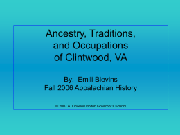 Ancestry and Traditions of Clintwood, VA