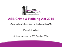 ASB Crime & Policing Act 2014