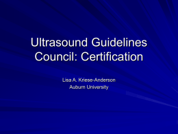 Ultrasound Guidelines Council: Certification