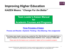 Improving Higher Education - kaizen