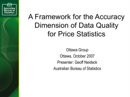 A Framework for the Accuracy Dimension of Data Quality for