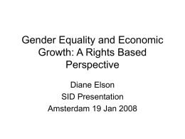 Gender Equality and Economic Growth: A Rights Based