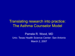 Translating research into practice: The Asthma Counselor Model