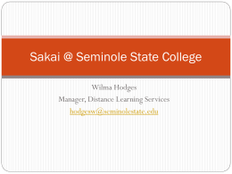 Sakai @ Seminole State College