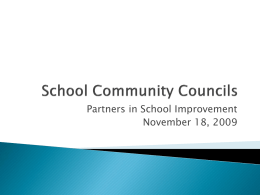 School Community Councils - Horizon School Division # 205
