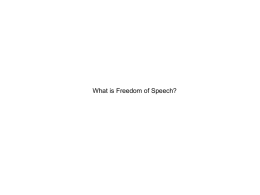What is Freedom of Speech?