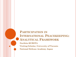 Participation in International Peacekeeping: Analytical