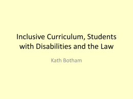 Educating a diverse student body: Students with Disabilities