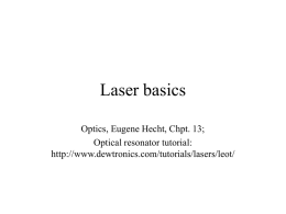 Laser basics - Electrical & Computer Engineering | College