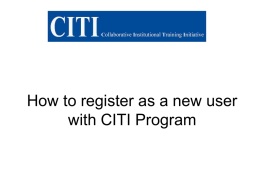 How to register as a new user with CITI Program