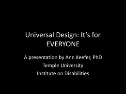 Universal Design: It’s for EVERYONE