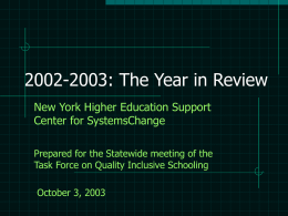 New York Higher Education Support Center for SystemsChange