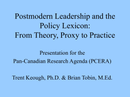 Postmodern Leadership and the Policy Lexicon: From Theory