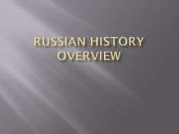 Russian History Overview - Scott County School District 1