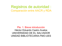Registros de autoridad - Biblioteca Universidad de El Salvador