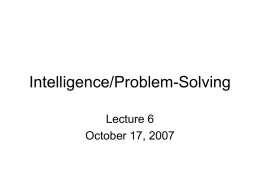 Memory & Intelligence/Problem
