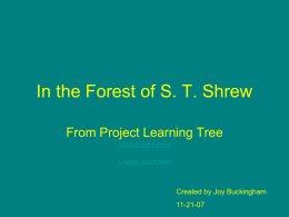 In the Forest of S. T. Shrew - Fayette County Public Schools