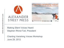 Overview - Alexander Street Press