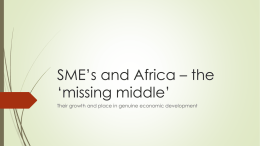 SME’s and Africa - University of Makeni