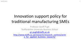 Rebalancing Britain’s Economy: Promoting SME innovation in
