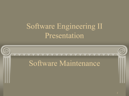 Software Maintenance - Al Akhawayn University