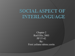 Social aspect of interlanguage