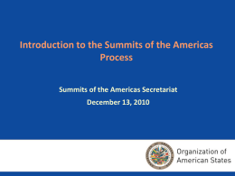 Insert title here - Summits of the Americas