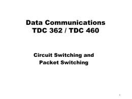Intro Circuit and Packet Switching