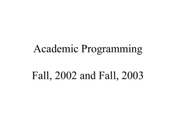 Courses offered at BMCC Fall, 2002 and Fall, 2003