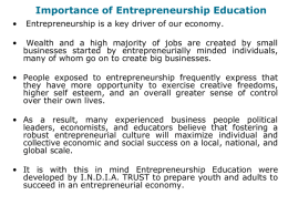 Importance of Entrepreneurship Education